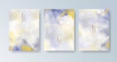 Parlak renkli vektör suluboya arkaplanlı kartlar. Randevunuz, kartpostalınız, afişiniz için tasarım.