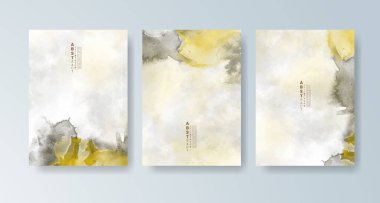 Parlak renkli vektör suluboya arkaplanlı kartlar. Randevunuz, kartpostalınız, afişiniz için tasarım.