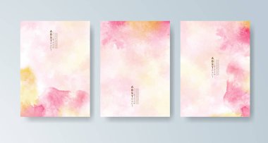 Parlak renkli vektör suluboya arkaplanlı kartlar. Randevunuz, kartpostalınız, afişiniz için tasarım.