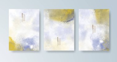 Parlak renkli vektör suluboya arkaplanlı kartlar. Randevunuz, kartpostalınız, afişiniz için tasarım.