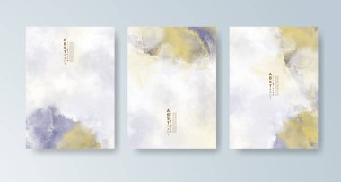 Parlak renkli vektör suluboya arkaplanlı kartlar. Randevunuz, kartpostalınız, afişiniz için tasarım.