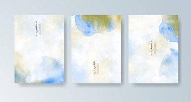 Parlak renkli vektör suluboya arkaplanlı kartlar. Randevunuz, kartpostalınız, afişiniz için tasarım.