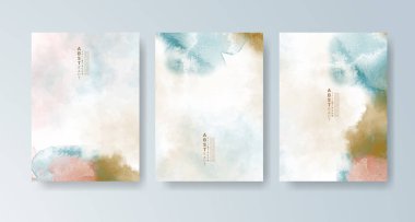 Parlak renkli vektör suluboya arkaplanlı kartlar. Randevunuz, kartpostalınız, afişiniz için tasarım.