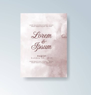 Soyut suluboya arkaplan içeren düğün davetiyesi