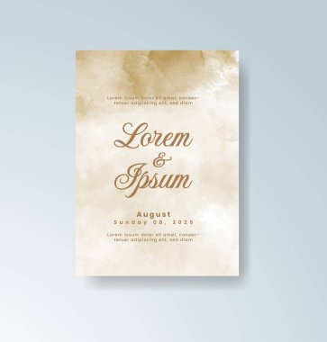 Soyut suluboya arkaplan içeren düğün davetiyesi