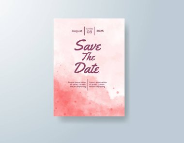 Soyut sıçramalı suluboya düğün davetiyesi