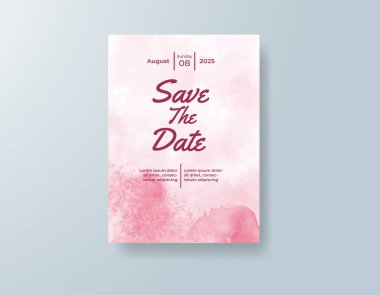 Soyut sıçramalı suluboya düğün davetiyesi