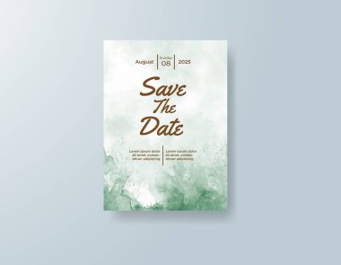 Soyut sıçramalı suluboya düğün davetiyesi