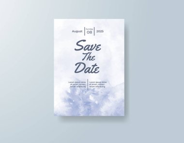 Soyut sıçramalı suluboya düğün davetiyesi