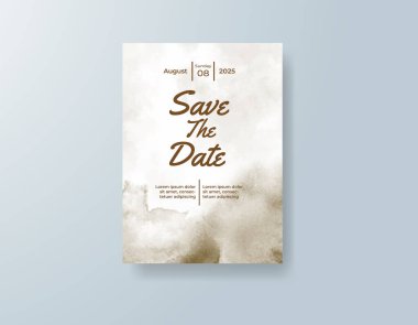 Soyut sıçramalı suluboya düğün davetiyesi