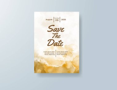 Soyut sıçramalı suluboya düğün davetiyesi