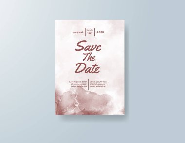 Soyut sıçramalı suluboya düğün davetiyesi