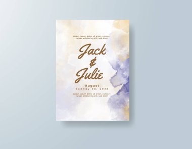 Soyut sıçramalı suluboya düğün davetiyesi