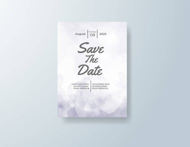 Soyut suluboya arkaplan içeren düğün davetiyesi