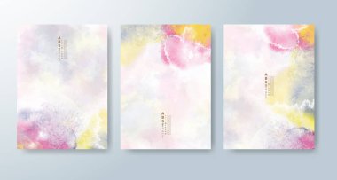 Suluboya geçmişi olan kartlar. Kapak için tasarım, tarih, kartpostal, afiş, logo.