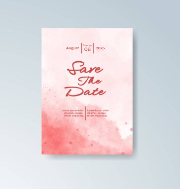 Soyut sıçramalı suluboya düğün davetiyesi