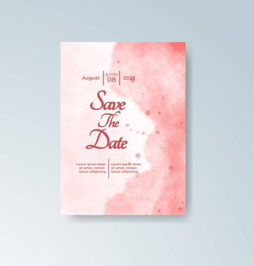 Soyut sıçramalı suluboya düğün davetiyesi