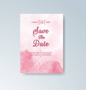 Soyut sıçramalı suluboya düğün davetiyesi