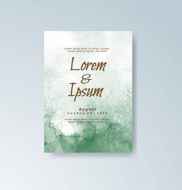 Soyut sıçramalı suluboya düğün davetiyesi