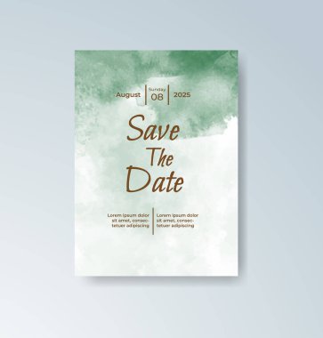 Soyut sıçramalı suluboya düğün davetiyesi