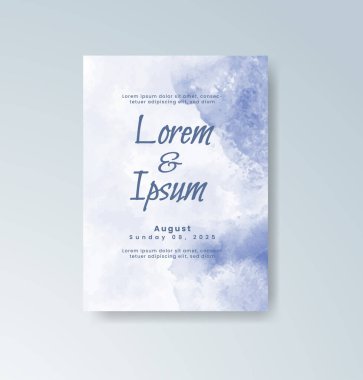 Soyut suluboya arkaplan içeren düğün davetiyesi