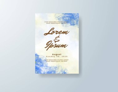 Soyut suluboya arkaplan içeren düğün davetiyesi