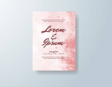 Soyut suluboya arkaplan içeren düğün davetiyesi
