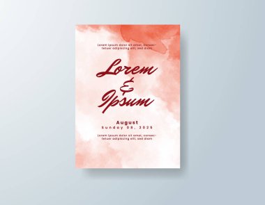 Soyut suluboya arkaplan içeren düğün davetiyesi