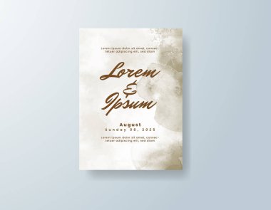 Soyut suluboya arkaplan içeren düğün davetiyesi