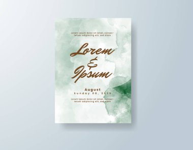 Soyut suluboya arkaplan içeren düğün davetiyesi