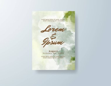 Soyut suluboya arkaplan içeren düğün davetiyesi