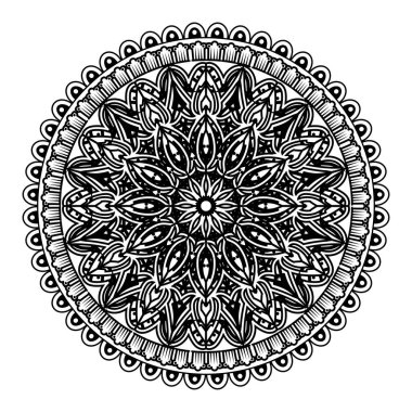 Kına çizimi ve dövme için Mehndi çiçek deseni. Etnik oryantal Hint tarzında dekorasyon. Karalama süsü. El çizimi vektör illüstrasyonu.