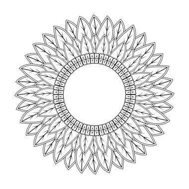 Kına çizimi ve dövme için Mehndi çiçek deseni. Etnik oryantal Hint tarzında dekorasyon. Karalama süsü. El çizimi vektör illüstrasyonu.