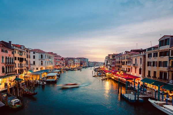 Venice Italy October 2022 View Venice Grand Canal Sunset Illuminated — Stock Photo, Image