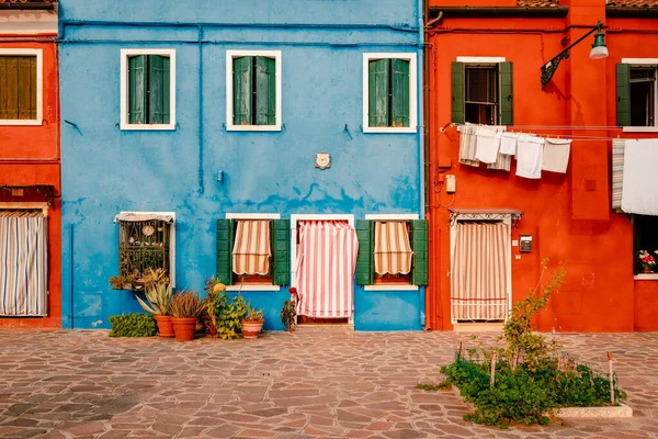 Burano Włochy Październik 2022 Charakterystyczne Kolorowe Domy Burano — Zdjęcie stockowe