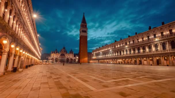 Площадь Святого Марка Венеции Венето Является Одной Самых Важных Монументальных — стоковое видео