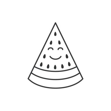 Gülen karpuz dilimi ikonu. Görüntü tasviri. Vektör tasarımı.