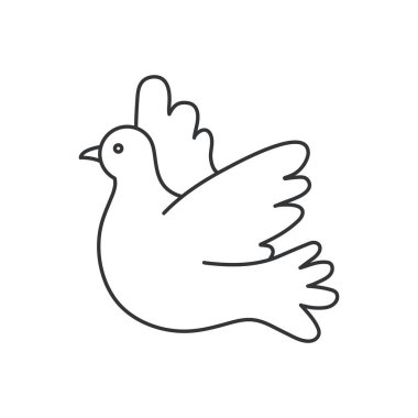 Barış güvercini uçan ikonu. Görüntü tasviri. Vektör tasarımı.