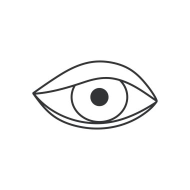 Göz simgesi. Taslak biçiminde illüstrasyon. 70 'lerin retro vektör tasarımı.