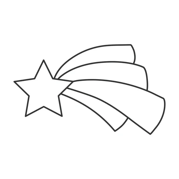 有尾巴的星星图标 概述式的说明 70年代复古矢量设计 — 图库矢量图片