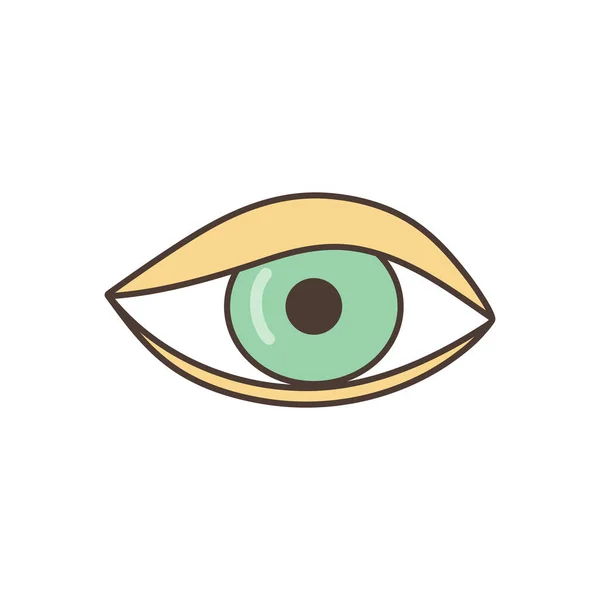 Значок Зеленого Глаза Иллюстрация Мультяшном Стиле Векторный Дизайн Ретро Клипартов — стоковый вектор