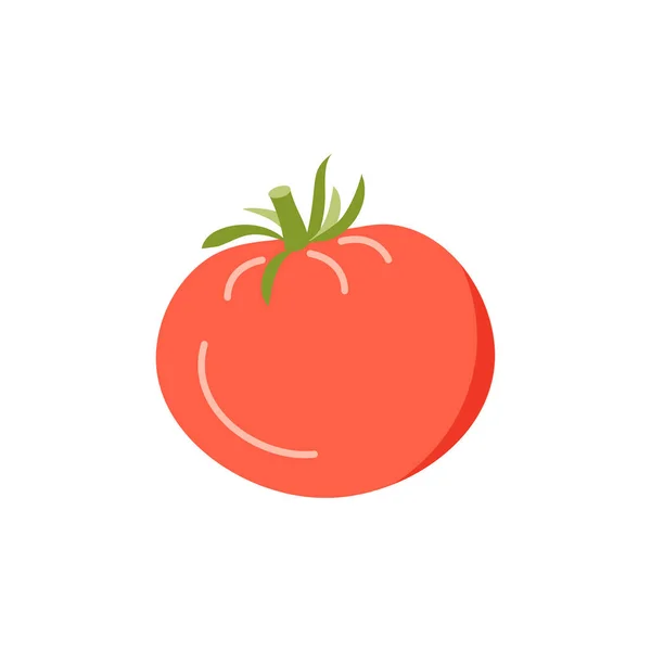 Icono Tomate Estilo Plano Objeto Aislado Logo Tomate Comida Ecológica — Archivo Imágenes Vectoriales