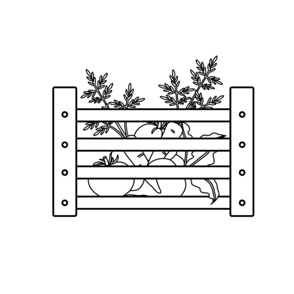 Boîte Légumes Sac Écologique Maille Rempli Légumes Isolés Sur Fond — Image vectorielle