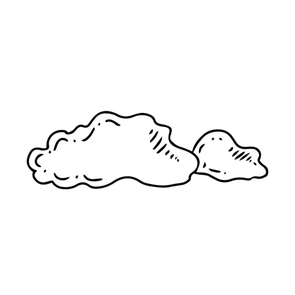 简单的素描线条风格元素 在白色的背景上点缀可爱的墨水笔云 生态概念 — 图库矢量图片