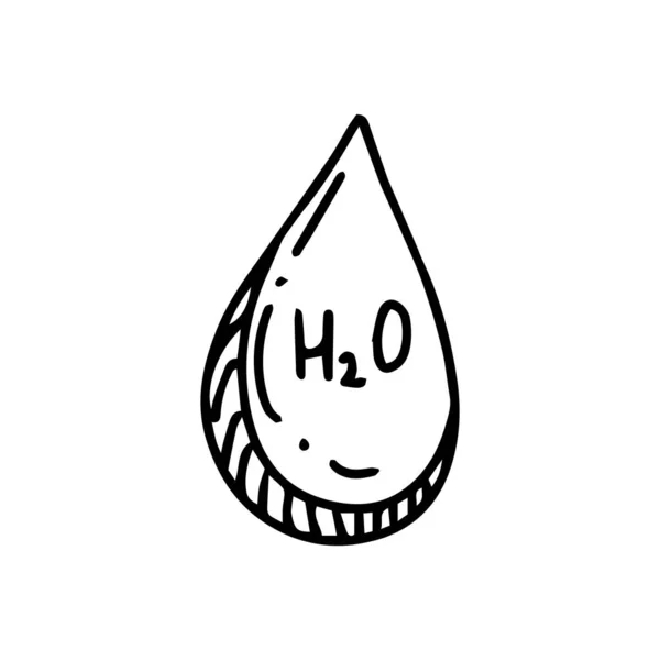 Üzerinde H2O Yazan Bir Damla Eko Konsepti Çizimi Vektör Çizimi — Stok Vektör