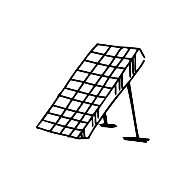Zonnepanelen Doodle Illustratie Vector Illustratie Groene Energie Hernieuwbare Energiebronnen Eenvoudige — Stockvector