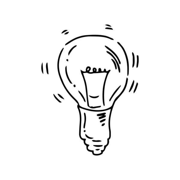 Ícone Doodle Lâmpada Elétrica Ilustração Vetorial — Vetor de Stock