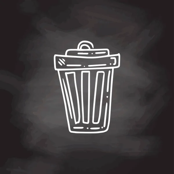 Černobílý Kontejner Odpadky Oddělit Odpad Třídění Odpadků Nakládání Odpady Vektorový — Stockový vektor