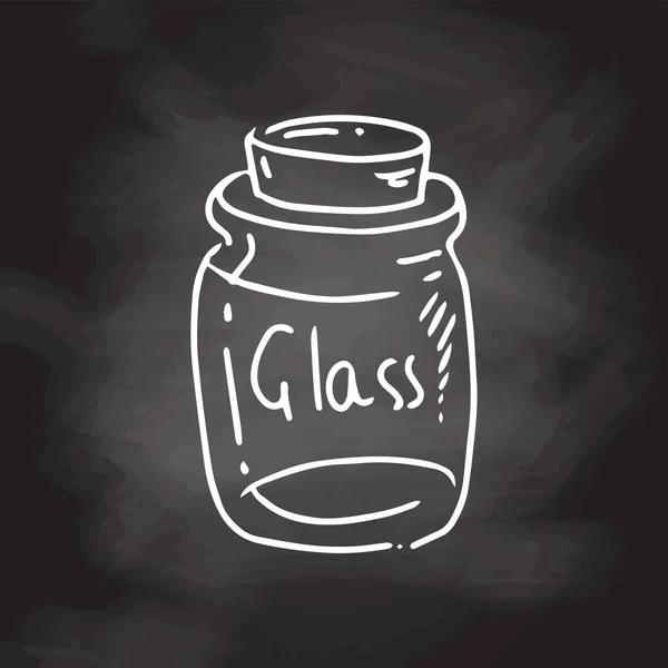 Handgezeichnetes Doodle Glas Mit Einem Naturkorken Container Für Die Lagerung — Stockvektor
