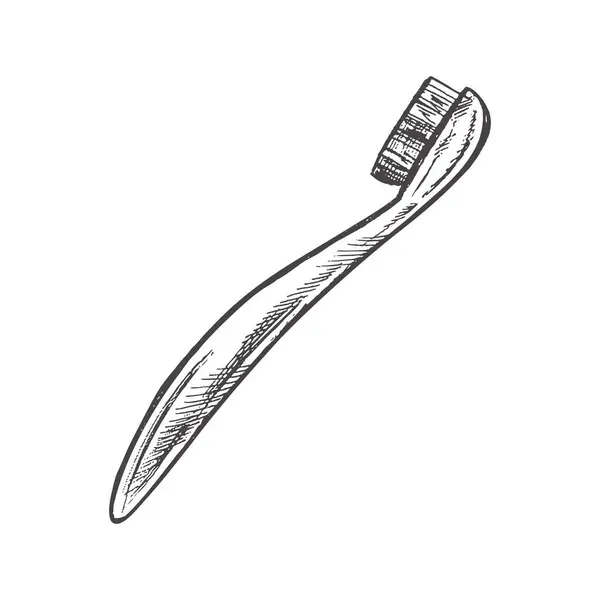 Handgetekende Tandenborstel Doodle Schets Geïsoleerd Witte Achtergrond Vector Illustratie Tandpijn — Stockvector